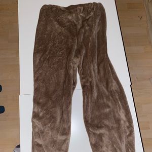Fuzzy brown sweatpants